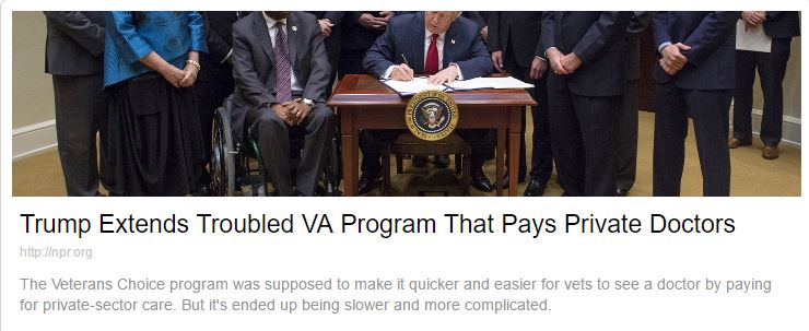 Trump signs executive order to extend VA program